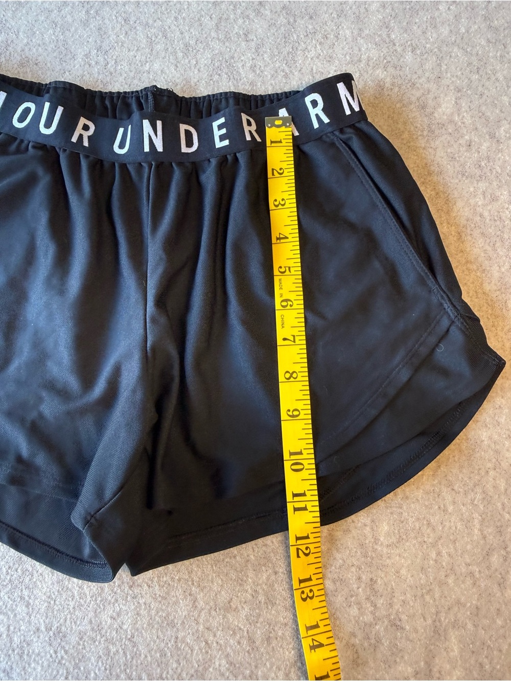 Under Armour Black Women's Athletic Shorts with Branded Waistband - Picture 5 of 7